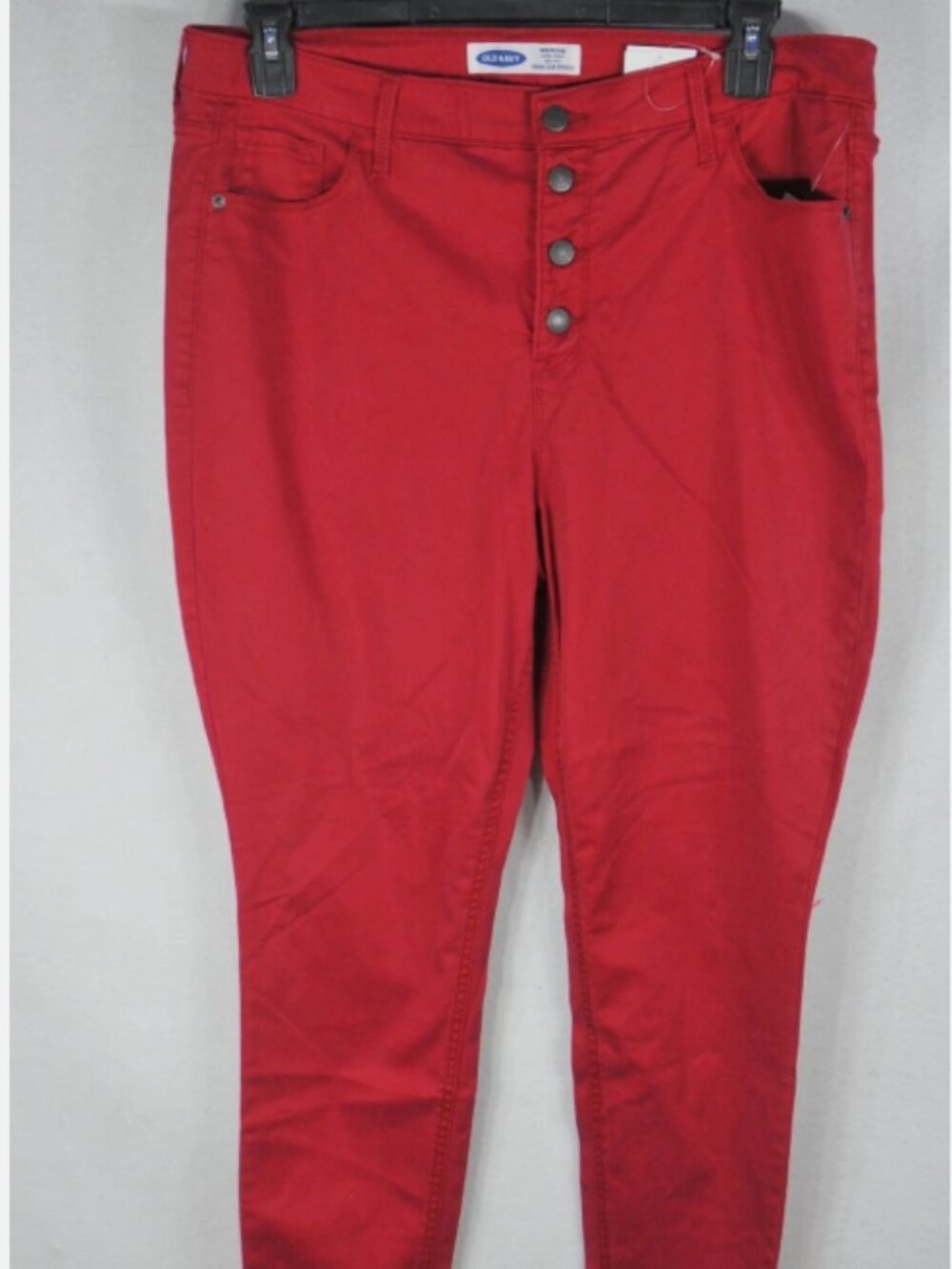 Old Navy Rockstar Women's Jeans 16 Button Fly Super Skinny High Rise Red NWT